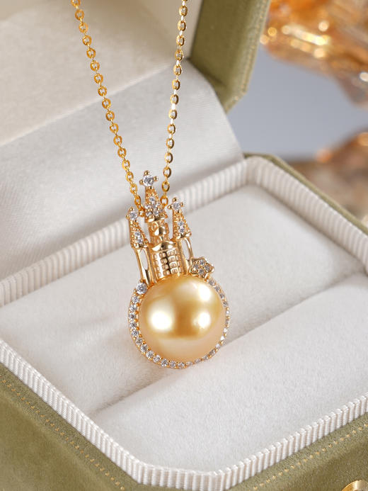 子佩集【女王城堡】银S925珍珠惜王妃套链【HJYDZ005】11.5mm珠镀金城堡金色珠2601 商品图6