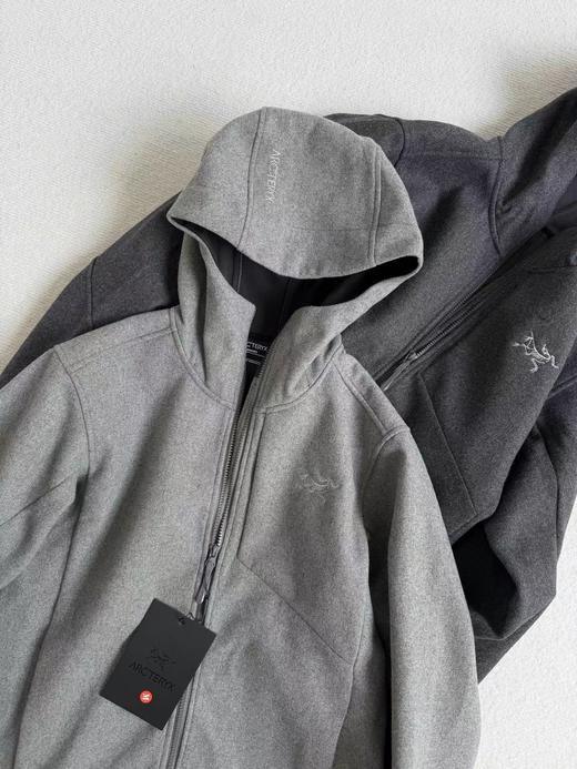 F011314男女刺绣羊毛外套夹克连帽保暖冲锋衣羊绒软壳抓绒上衣 商品图2