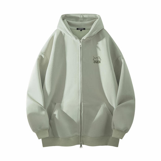 gxgjeans 男装男士开衫连帽卫衣25秋款简约时尚百搭宽松拉链校园通勤外套男K&C 商品图5