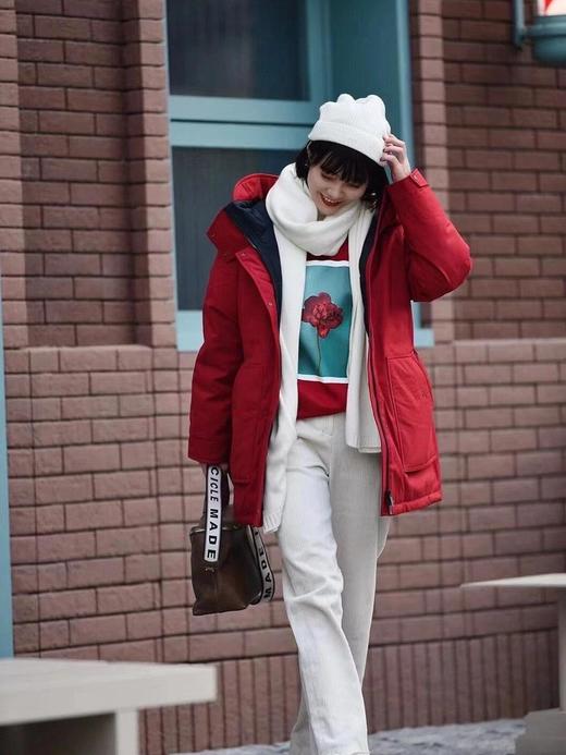 小禾高端连帽鹅绒服中长款羽绒服 商品图4