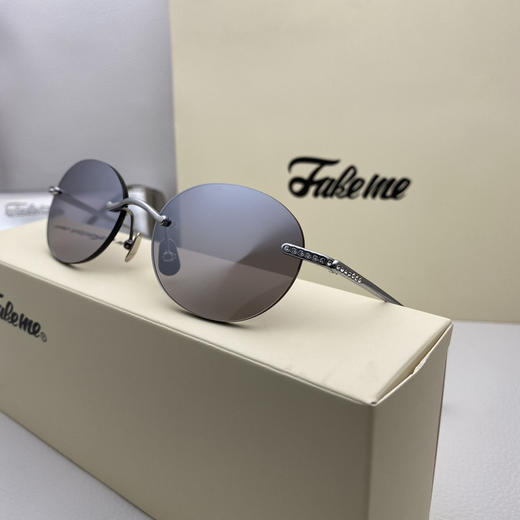 超轻纯钛无框复古圆形时尚太阳镜 光学眼镜 商品图9