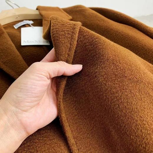 F011394焦糖色水波纹三十而已顾佳同款纯羊绒双面呢大衣女中长款外套 商品图12