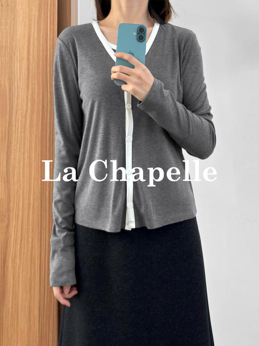 专柜实拍【针织两件套】拉夏贝尔/La Chapelle背心+开衫套装柔软亲肤百搭精奢高品质 商品图3