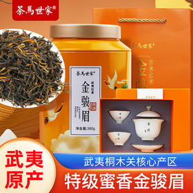 茶马世家 浓香型金骏眉 武夷山 特级 260g 礼盒装（配舍得茶具1套）