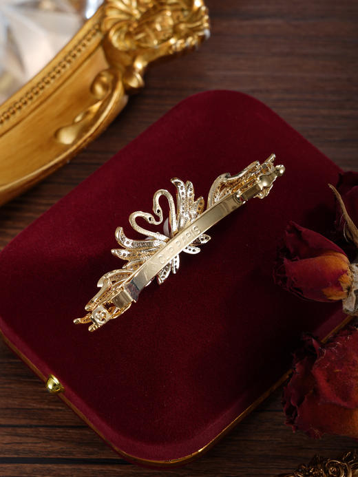 子佩集【天鹅恋曲】珍珠惜王妃发夹【HBFJ034】7mm珠镀金天鹅2601 商品图7