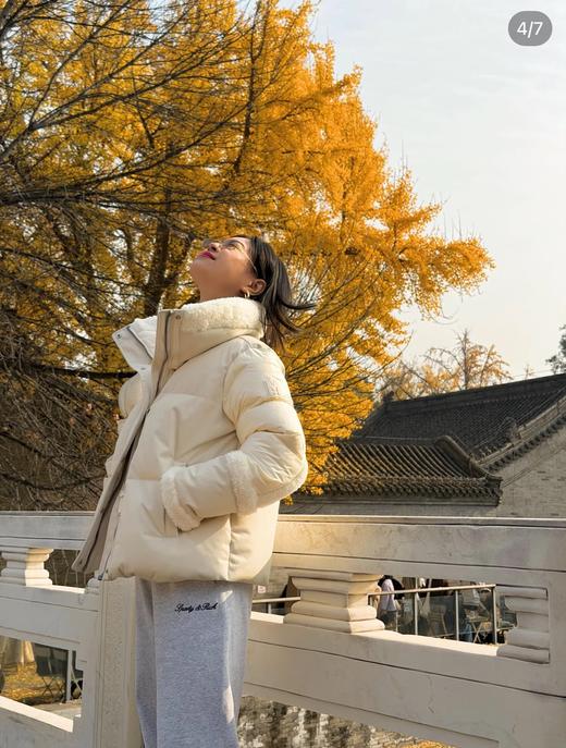 一店k（太哇塞了！订单货！）又又又来好东西啦！🤤贵妇级别！太高级了！750蓬90白鸭绒！二合一设计！北欧科技面料！羊毛点缀！三种面料拼接！四层防钻绒面料！贵贵快上万了都 M家羊毛拼接羽绒夹克 商品图1