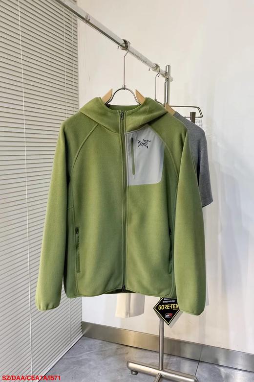 F011373户外男士立领抓绒衣加绒摇粒绒外套宽松开衫 商品图7