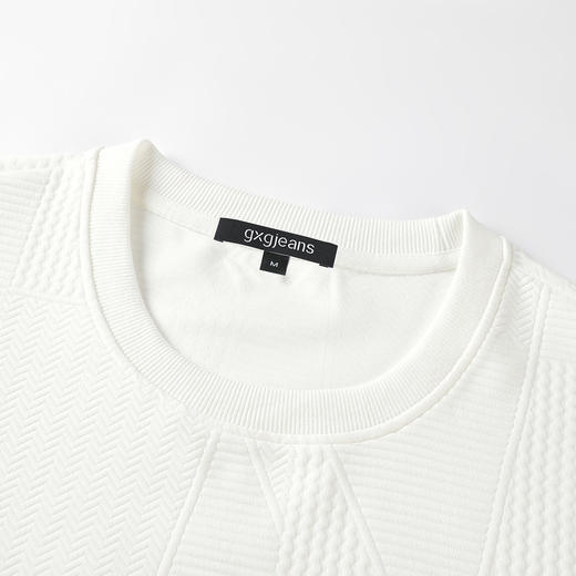 gxgjeans 男装【肌理感面料】男士套头圆领卫衣2025新款绣花舒适百搭男上衣K&C 商品图3