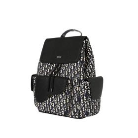 笛奥 翻盖抽绳设计Oblique印花 粒面牛皮革 背包双肩包 常规 男款 蓝布