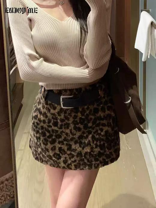 【门店同款】ENJOY冬季“游牧漫寻”复古豹纹短半裙 169095181 商品图0