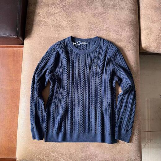 F011337男士圆领肌理感绞花毛衣保暖针织衫上衣 商品图6