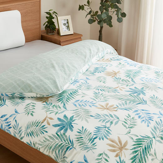 宿舍家用床上用品纯棉枕套被套床笠 叶子 商品图3