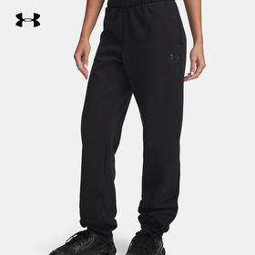 安德玛运动裤女士秋冬新款宽松休闲束脚针织黑色长裤6003676-004