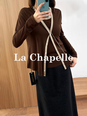 专柜实拍【针织两件套】拉夏贝尔/La Chapelle背心+开衫套装柔软亲肤百搭精奢高品质