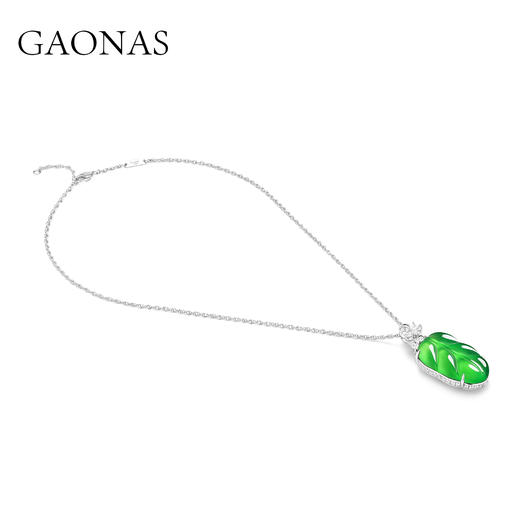 GAONAS 大叶有成贵气老钱绿叶子项链11519XG 商品图1