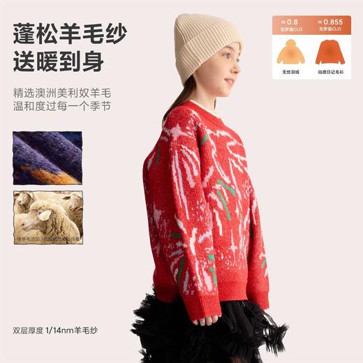 【超级马力】咕噜日记儿童炫彩烟花提花毛衣冬季男女童加厚保暖衣PDMY2516 商品图2