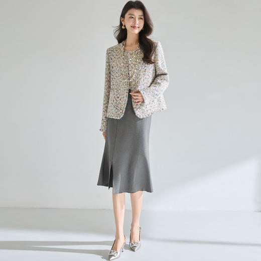 「高货sh」全新升级【铂金会员404/天猫539/差价135】(03519)洛诗琳气质羊毛花纱小香风外套2026春季高级感气质短外套 商品图3