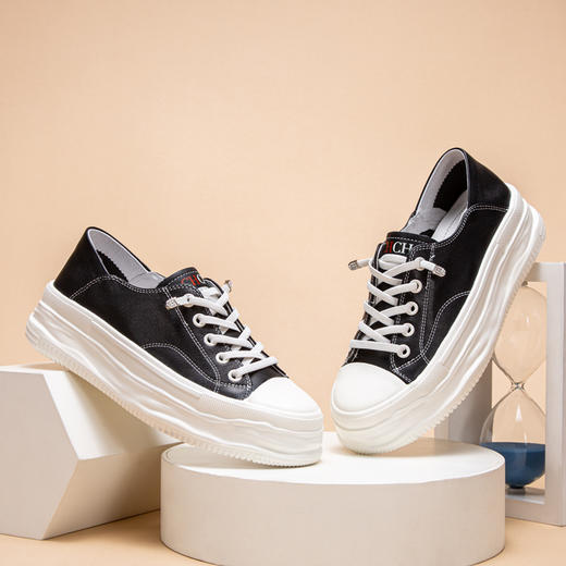 CHCH平衡鞋女鞋系带低帮厚底小白鞋39、40码【无运费险】 商品图1