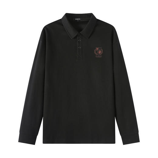 gxgjeans 男装男士长袖POLO衫25秋款垂顺透气个性绣花柔软亲肤打底衫上衣K&C 商品图5
