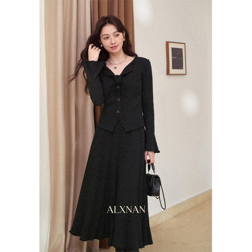 鹿向南「慵懒灰调」假两件气质高级感女秋冬新款巨好看内搭连衣裙 商品图2