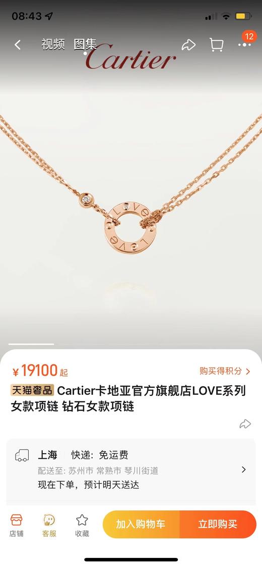 F011381情人节礼物love系列新款带钻双面项链 商品图5