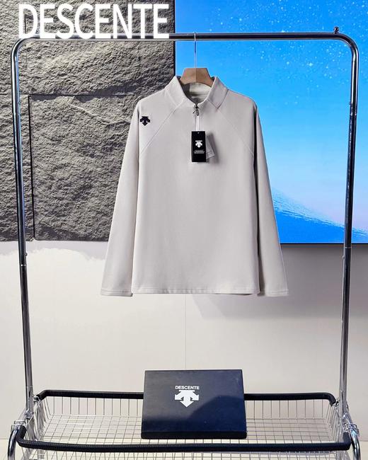 F011346冬季调温防臭防静电弹性修身长袖纯色立领卫衣 商品图1