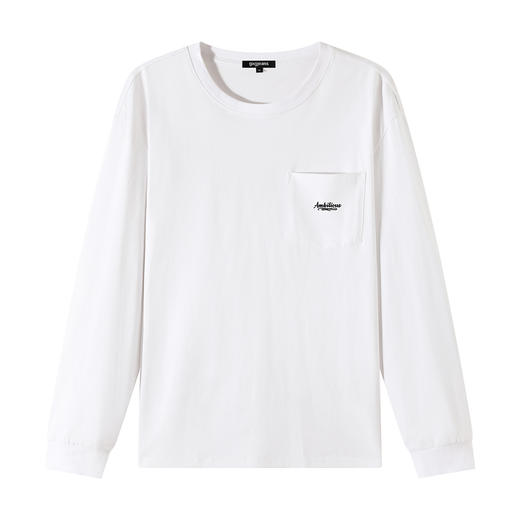gxgjeans 男装【棉100%】男士长袖T恤25秋款简约舒适内搭情侣款打底衫K&C 商品图4