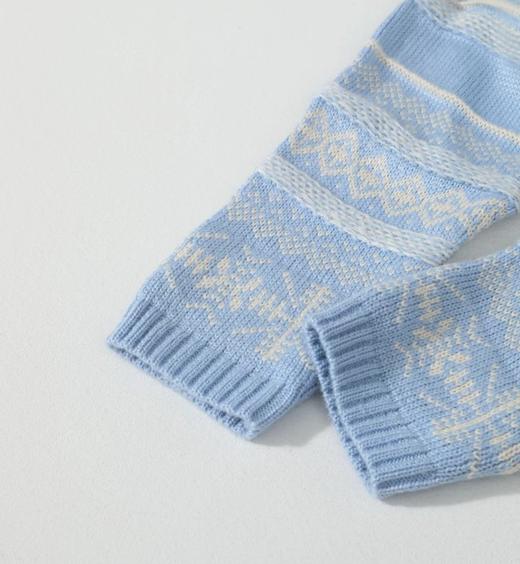 F011305女士雪花提花撞色费尔岛针织纽扣开衫外套 商品图13