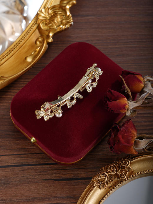 子佩集【翩然蝶舞】珍珠惜王妃发夹【HBFJ035】5mm珠镀金蝴蝶2601 商品图6