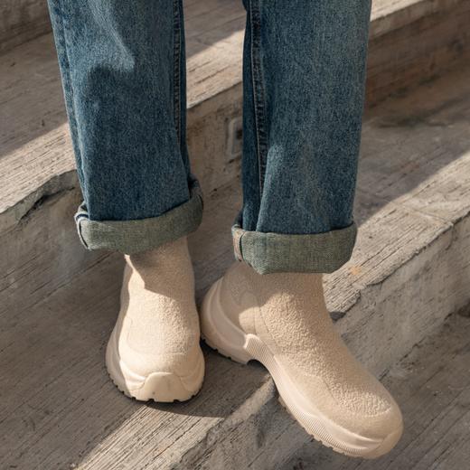 响午厚底羊毛飞织踝靴|专利波浪大底，回弹力up，自在舒适久穿不累 商品图3