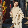 西子/雪绒诗境90白鹅绒莫斯娜毛白色毛领时髦外套/YRHJ0463 商品缩略图0