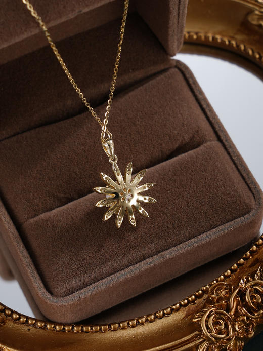 子佩集【骄阳星光】银S925珍珠惜王妃套链【XXTL147】7mm珠镀金太阳花2601 商品图5