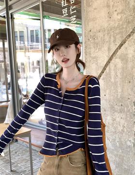 <曾小咸推荐>撞色条纹长袖T 日常139/件 活动价89.99/件！【预售款，预计3-15天发货】