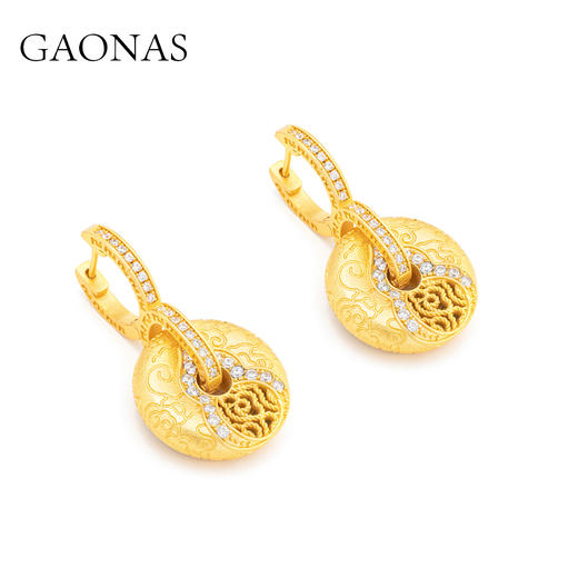 GAONAS  贵气老钱金色平安扣耳环11673EGO 商品图2
