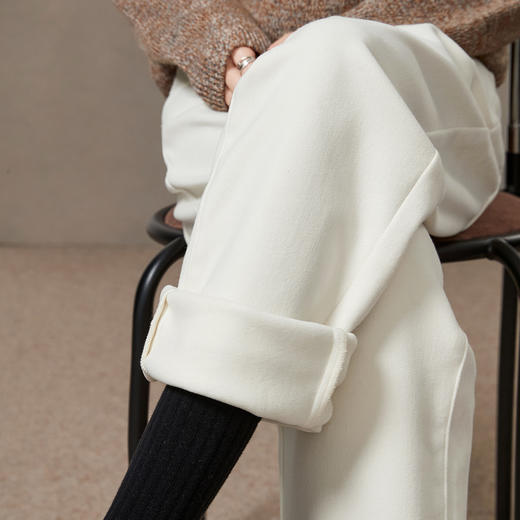 【加绒-九分-直筒裤】逸阳冬保暖贝贝绒暖糯厚实九分高弹烟管直筒裤4907 商品图5