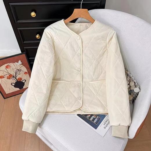 F011326时尚短款袖口罗纹羽绒棉服轻薄小棉服外套 商品图3