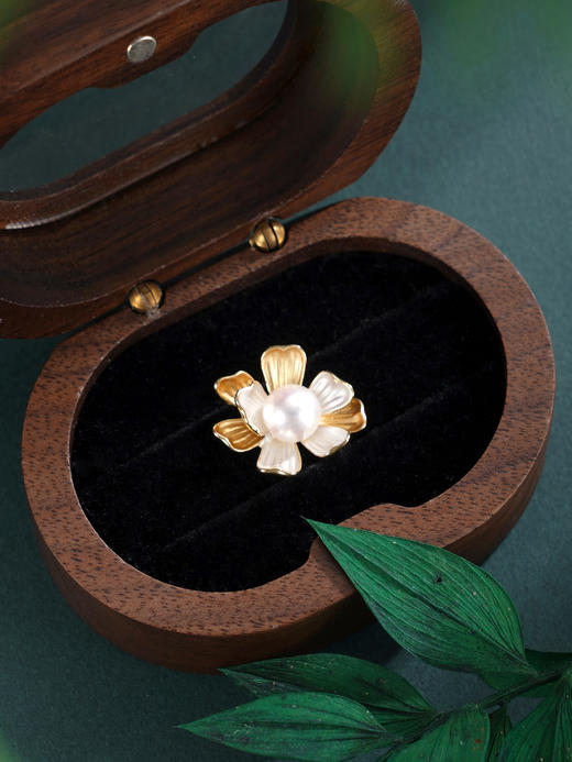 子佩集【花缘灿梦】银S925珍珠惜王妃套链【XXDZ052】7mm珠镀金三瓣花双色2601 商品图8