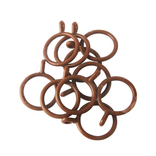 非开口吊环挂钩式罗马杆挂环窗帘环 环钩子窗帘环棕色 商品图4