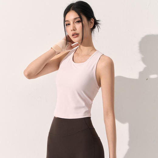【限时秒】YOGACODE【火树银花系列】运动背心女带胸垫透气训练健身服工字瑜伽背心DWB116069 商品图1