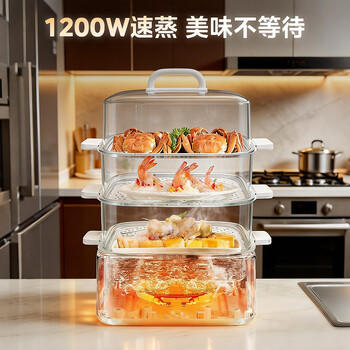 美的（Midea）电蒸锅电火锅电煮锅多功能炖蒸煮一体三层14.7L大容量多用途锅家用蒸包子锅电热锅MZ-ZGE2323Z03X 商品图4