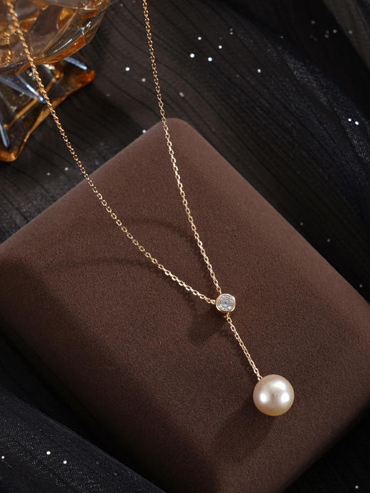 子佩集【暮光之遇】银S925珍珠惜王妃套链【HJYTL012】9.5mm珠镀金星点金色珠吊球2601 商品图3