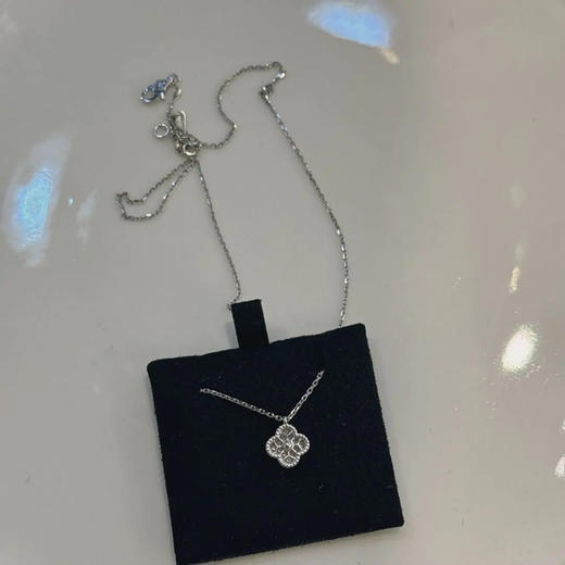 梵克雅宝 单花 小号 镶钻 白金 项链 商品图2