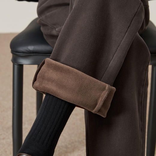 【加绒-九分-直筒裤】逸阳冬保暖贝贝绒暖糯厚实九分高弹烟管直筒裤4907 商品图11