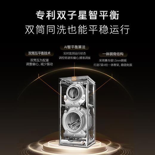 卡萨帝（Casarte）原石双子洗烘14KG 洗衣机全自动 大容量岩纹质感外观 CS HB14LWGHDU1 商品图3