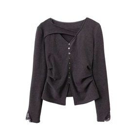 【门店同款】ENJOY冬季“暖冬软糖”领口镂空收腰上衣 168795919