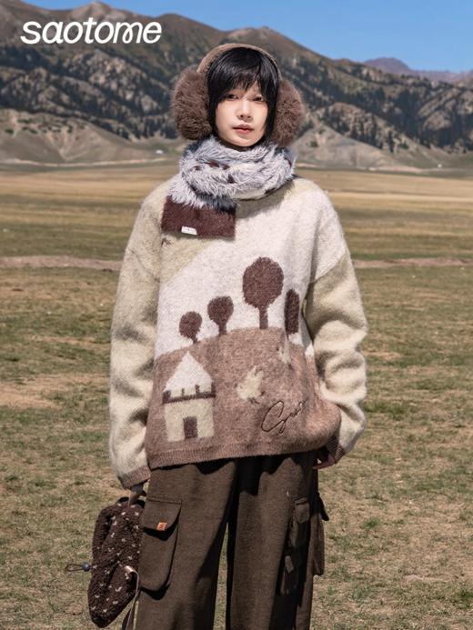 早乙女惠子saotome/STMMY141105/马海毛山野提花提花毛衣 商品图2