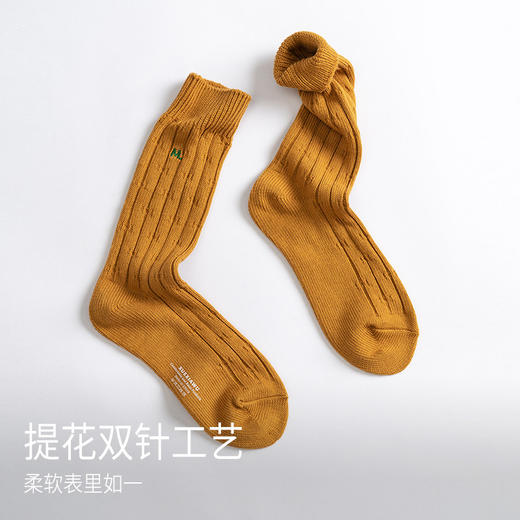 靴下物春秋精梳棉长袜复古白色袜子女中筒袜棉质休闲粗针针织袜子 商品图1