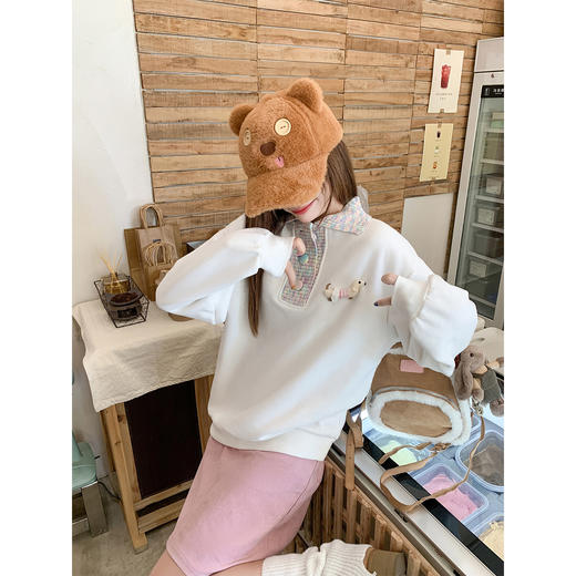 <曾小咸推荐>现货秒杀 ！微信超特价！韩系彩色翻领加绒卫衣 日常209.99 立减120 秒杀89.99！！ 商品图2