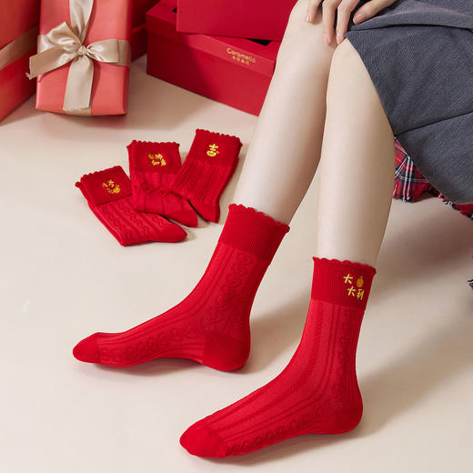 ⁴【成人过年红袜】 34码-39码可选 YC04-CR-BDT 商品图3