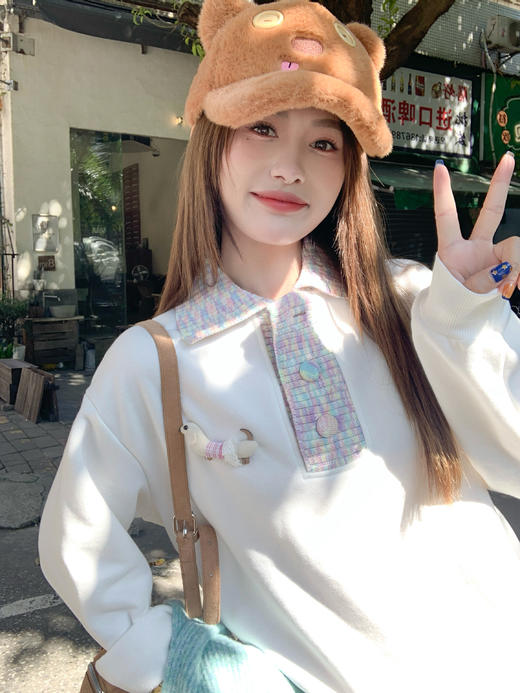 <曾小咸推荐>现货秒杀 ！微信超特价！韩系彩色翻领加绒卫衣 日常209.99 立减120 秒杀89.99！！ 商品图10